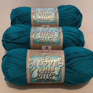 Hobby Lobby Deep Teal Cotton Yarn Skeins